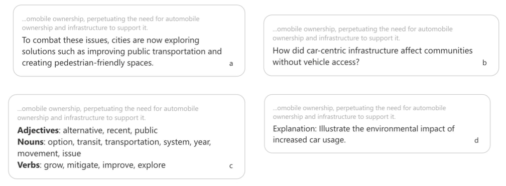 Research diagram showing cognitive engagement with AI suggestions